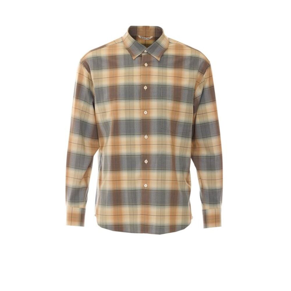 Auralee Men Super Light Check Shirt